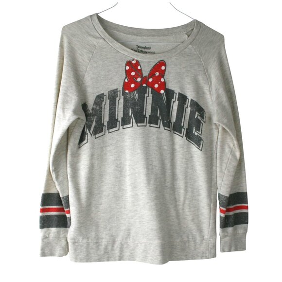 Disney Tops - Disney Minnie Mouse Disneyland/Disney World Gray Long Sleeve Sweatshirt Size M